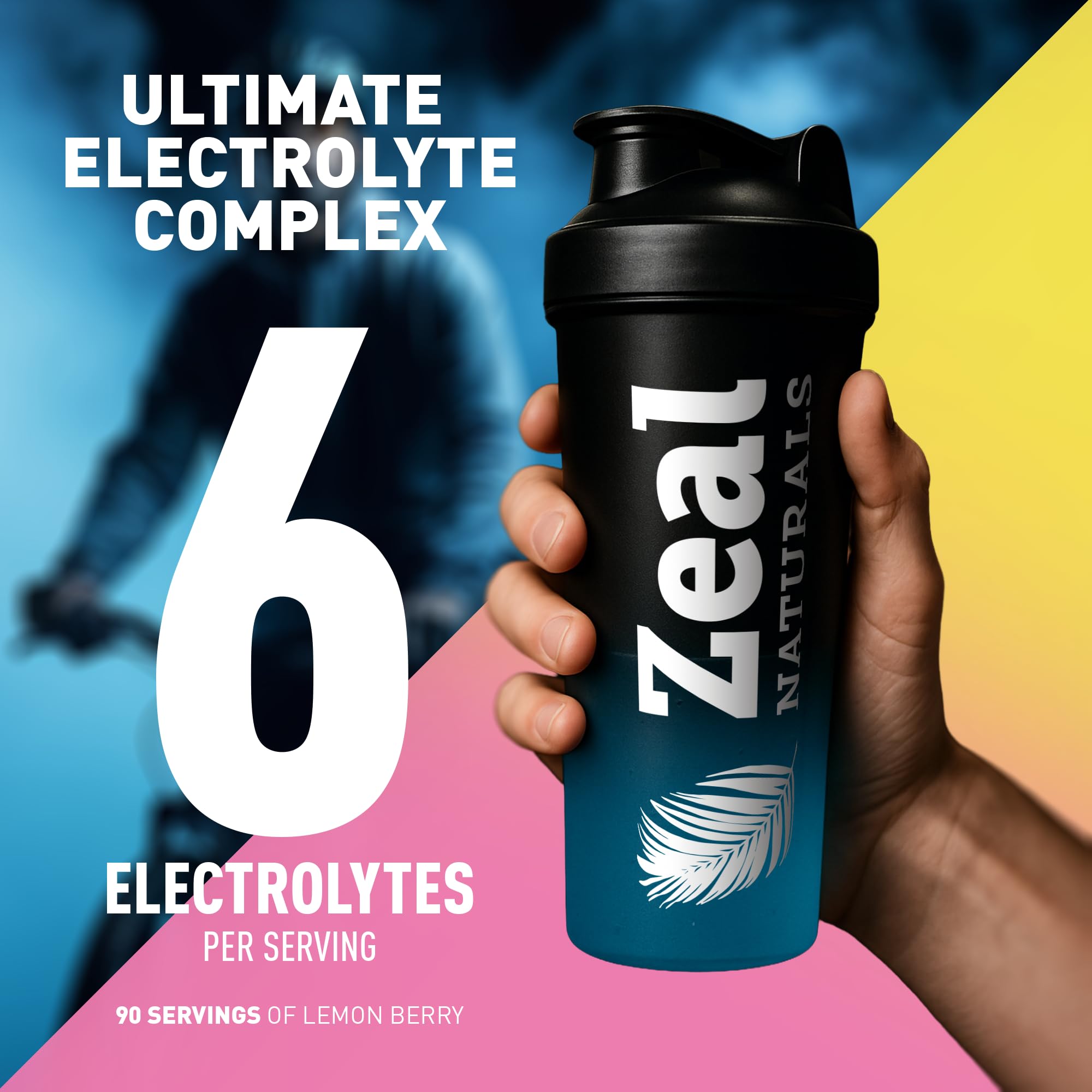 Zeal Naturals vaso con bebida Lemon Berry listo para beber y rehidratar rápido