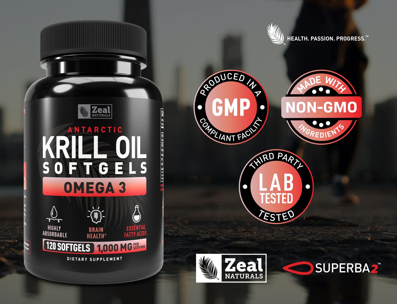 Zeal Naturals presentación de caja y botella lista para estantería