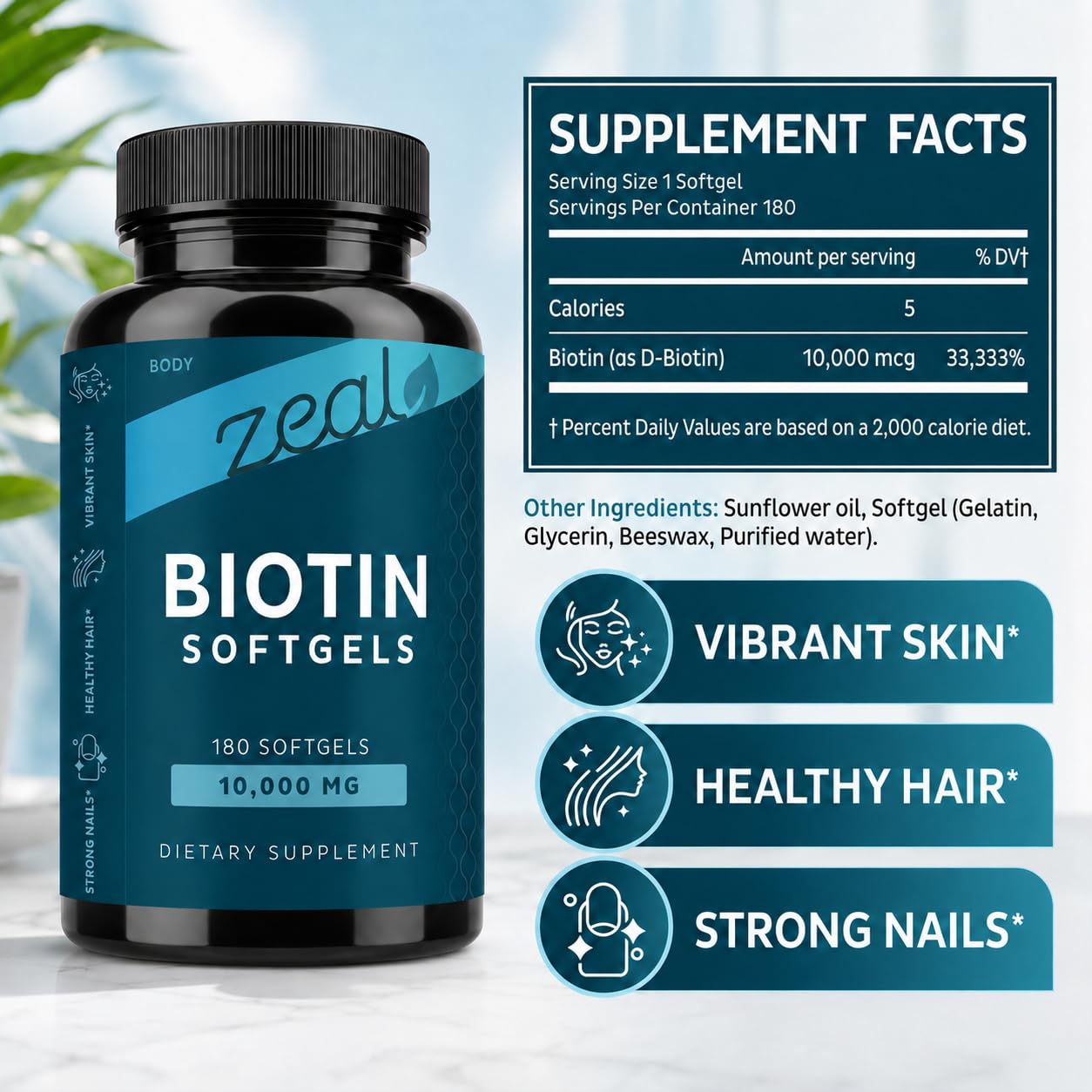 Zeal Naturals cápsula blanda detalle de textura y fácil de tragar para comodidad diaria