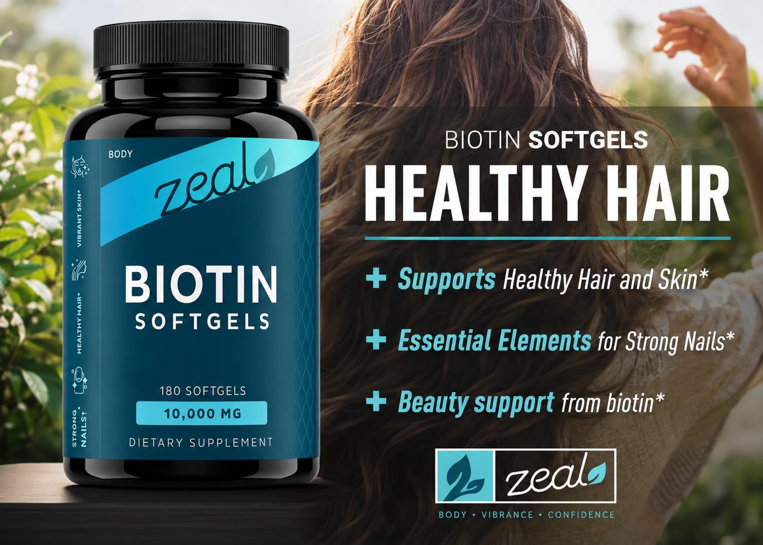 Zeal Naturals cápsulas en mano para comparar tamaño y comprender la dosis práctica