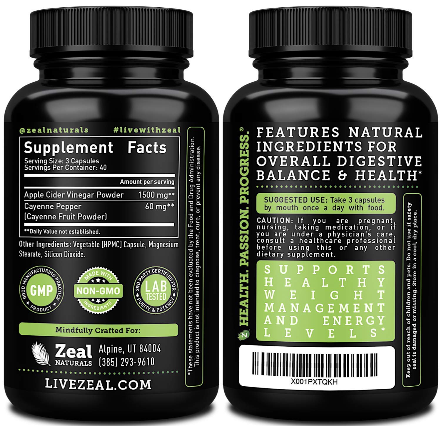Zeal Naturals cápsulas en primer plano destacando textura y fácil ingestión