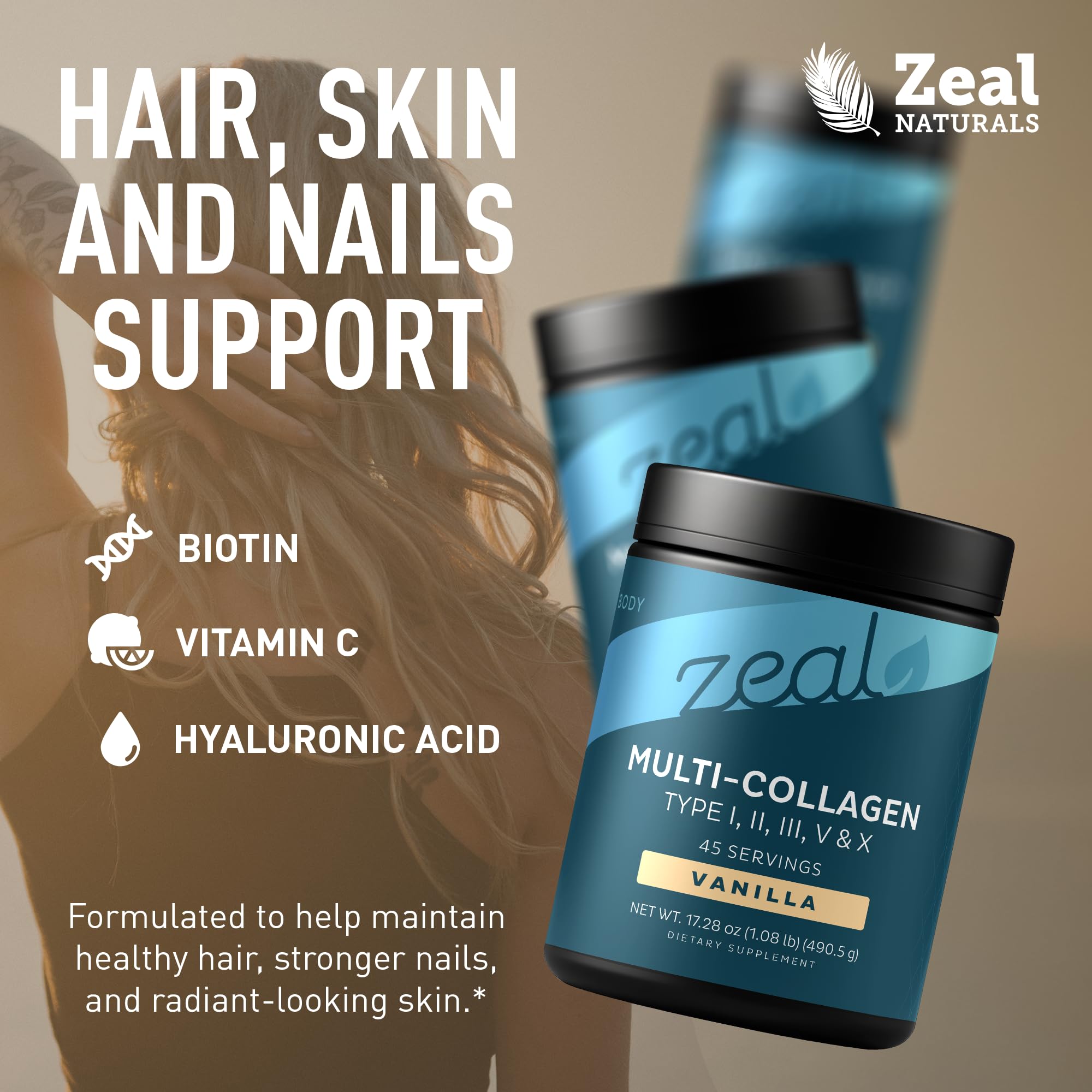 Zeal Naturals cucharada medida del polvo para una porción precisa
