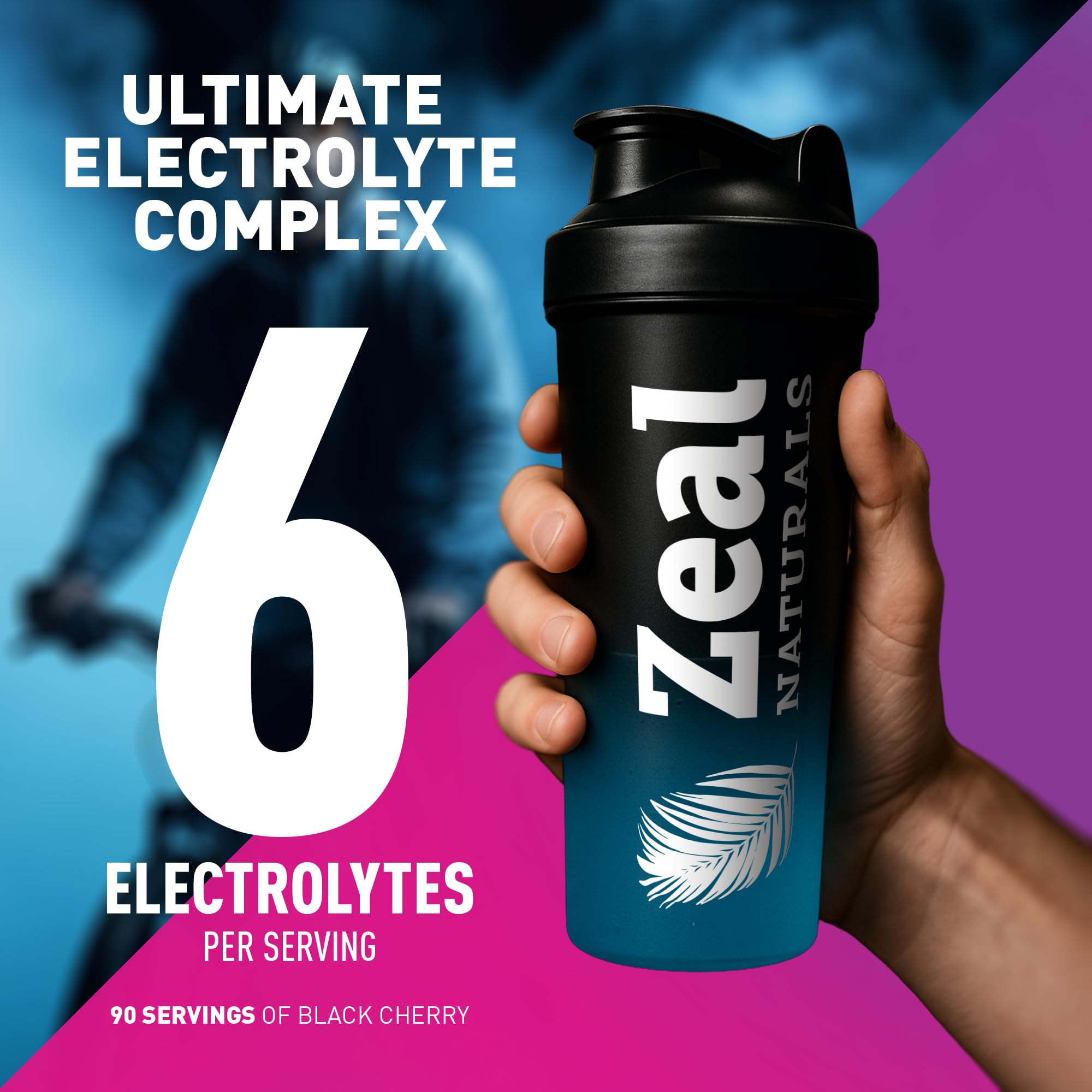 Zeal Naturals etiqueta nutricional enfocada para verificar electrolitos y BCAA