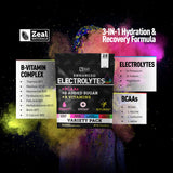 Detalle de etiqueta Zeal Naturals con ingredientes y respaldo de laboratorio