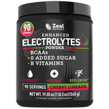 Zeal Naturals frente del envase mostrando sabor y 90 porciones