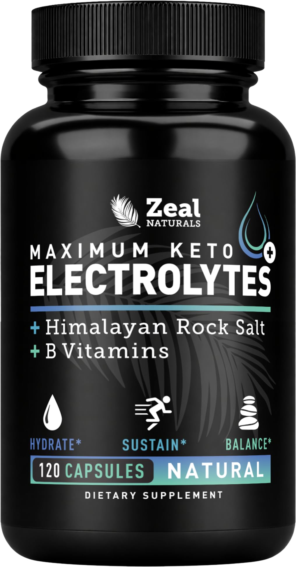 Zeal Naturals frente del envase mostrando 120 cápsulas y beneficios
