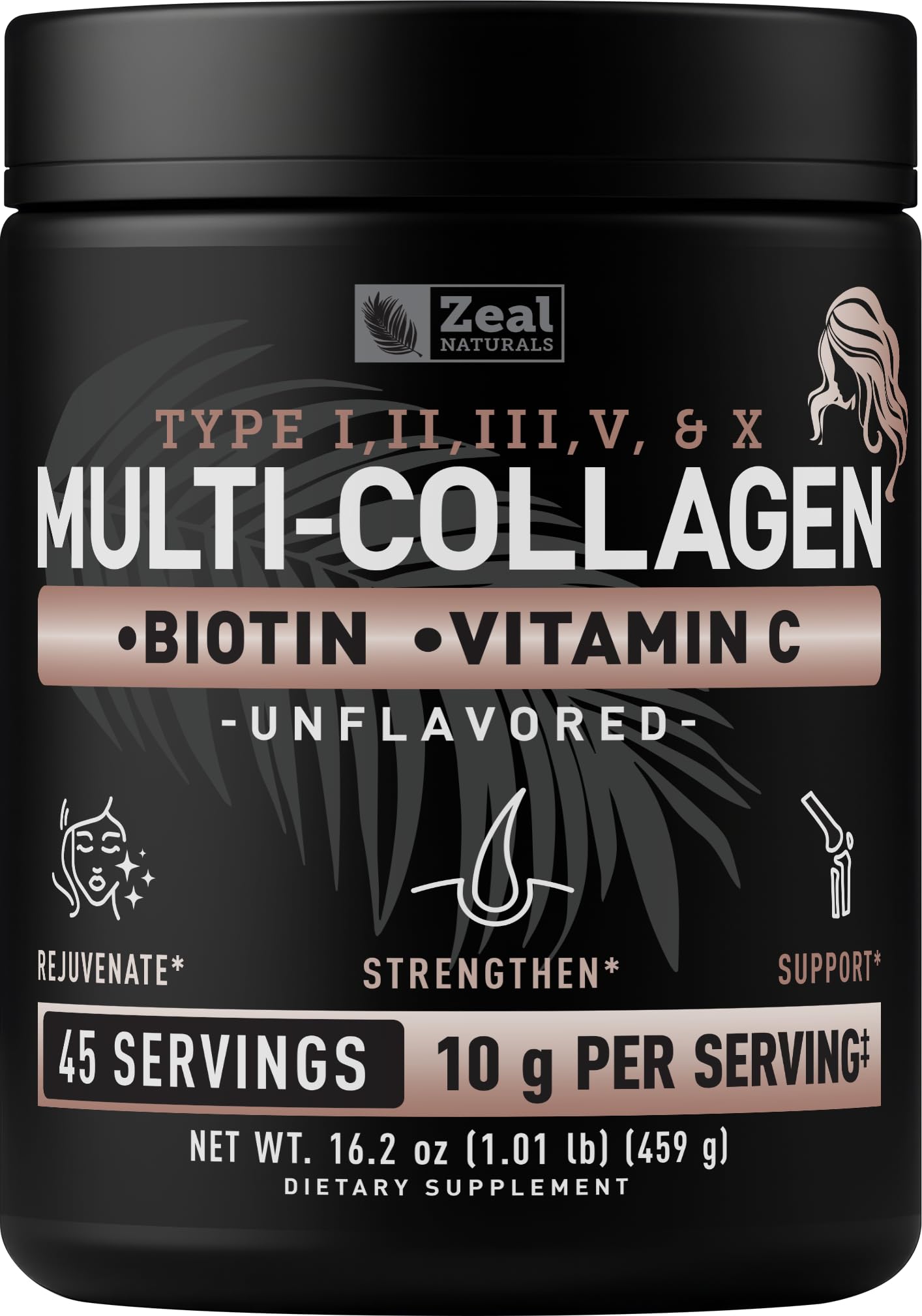 Zeal Naturals frente del envase mostrando marca y tamaño, aporta confianza