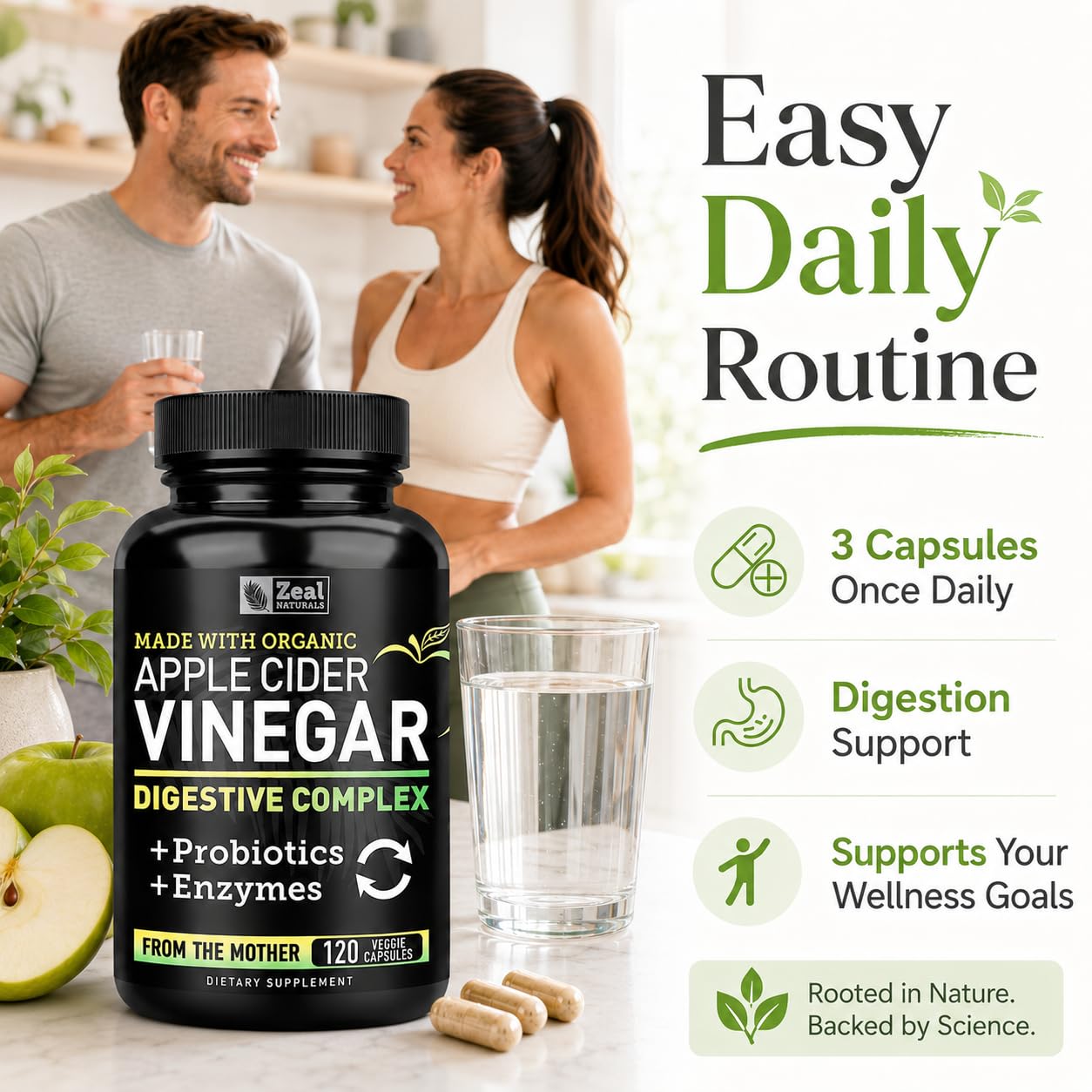 Zeal Naturals ingredientes clave jengibre, cayena y papaya verde, soporte digestivo
