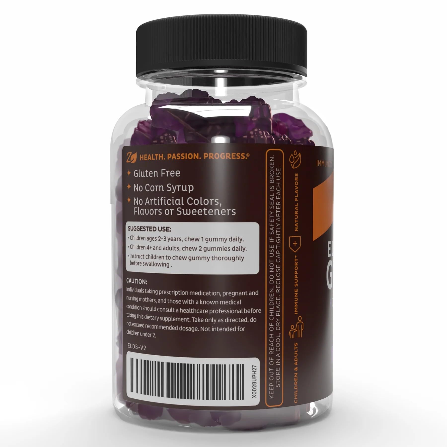 Zeal Naturals ingredientes naturales con saúco destacando origen vegetal