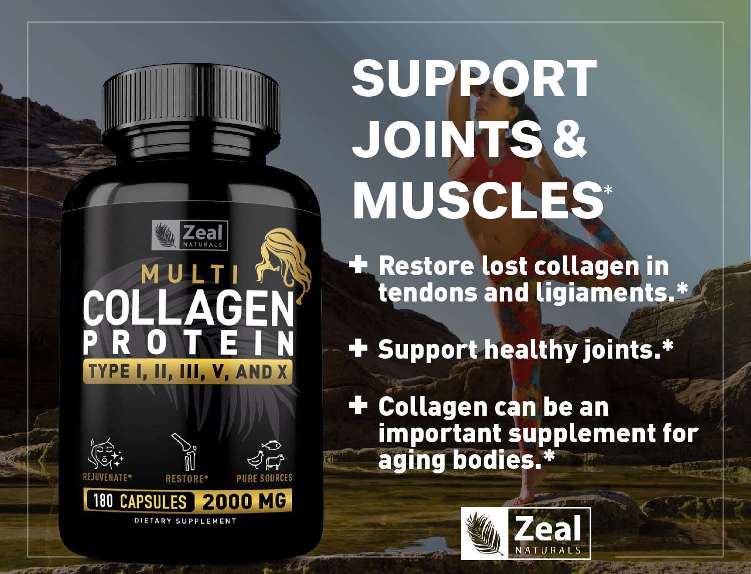Zeal Naturals primer plano de cápsula destacando su textura hidrolizada