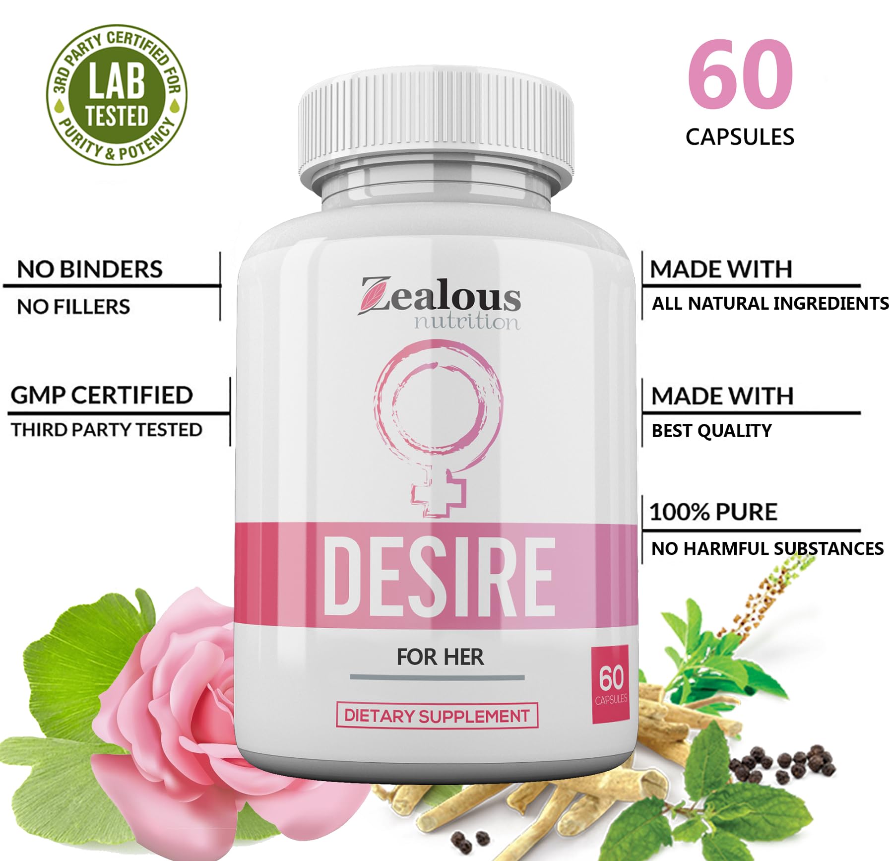 Zealous Nutrition cápsula junto a regla para escala de tamaño real