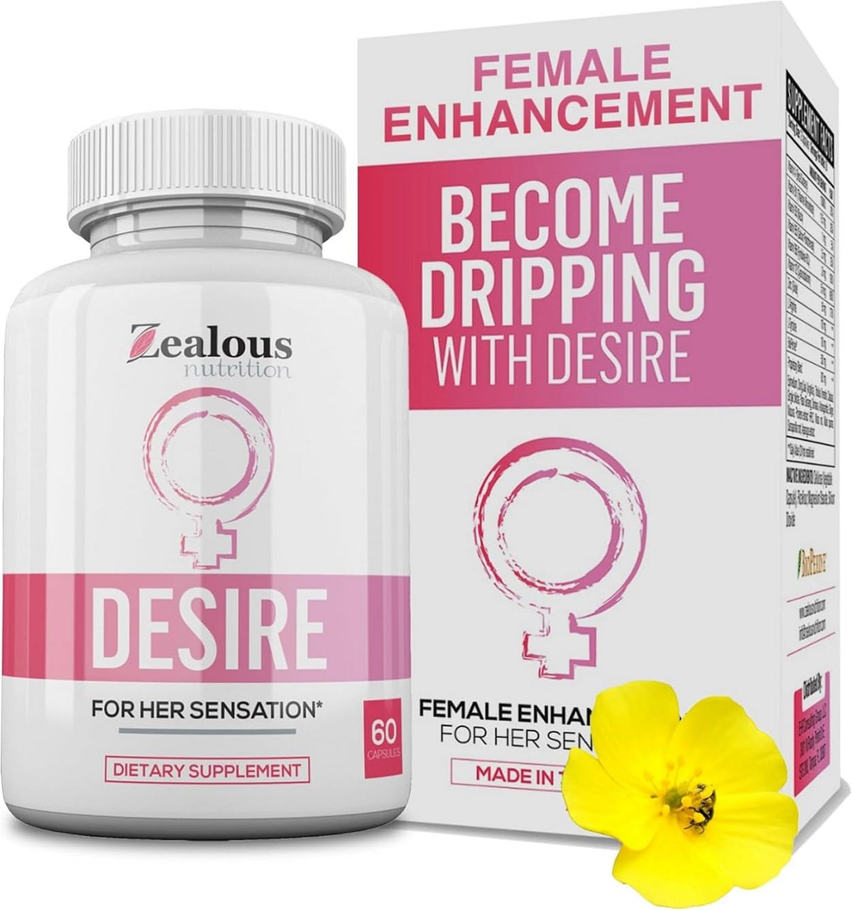 Zealous Nutrition frasco frontal mostrando diseño y beneficio de confianza