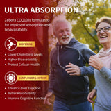 ZEBORA etiqueta de ingredientes indicando CoQ10, Omega‑3 y PQQ