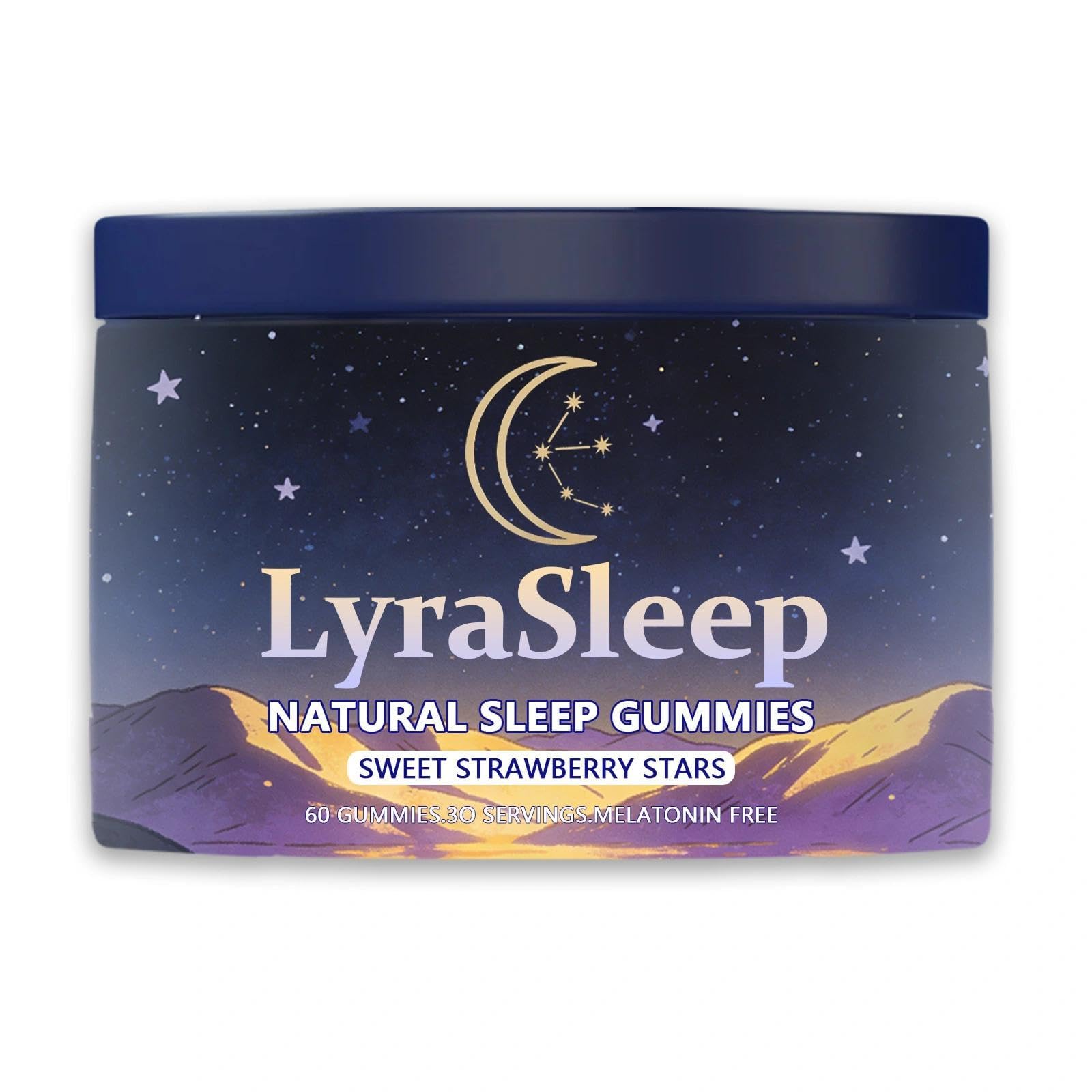Zefdvc LyraSleep vista frontal del envase mostrando 60 gominolas y diseño claro