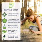 Primer plano etiqueta Zemvelo con concentración 12,500 ppm y instrucciones
