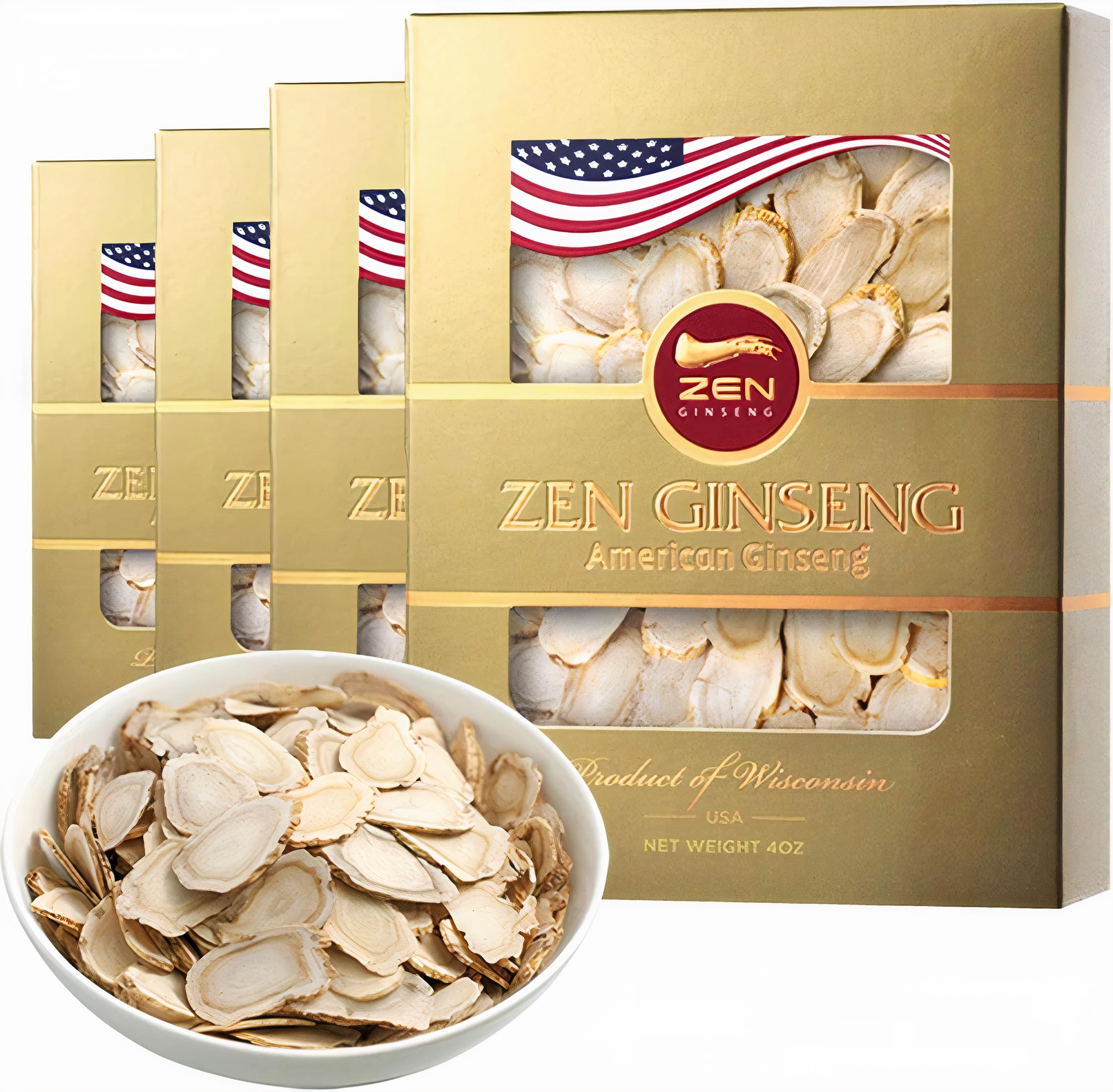 Zen Ginseng empaque delantero mostrando formato de 4 oz y presentación clara