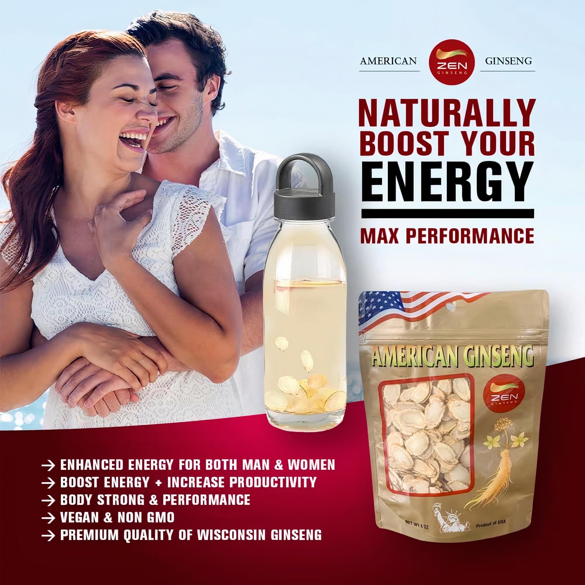 Zen Ginseng rodajas infusionadas en taza que facilitan una bebida reconfortante