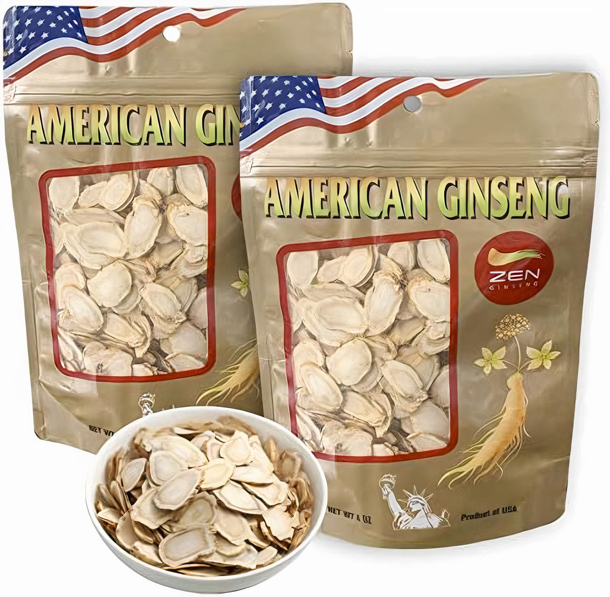 Zen Ginseng frente del empaque mostrando presentación confiable y lista