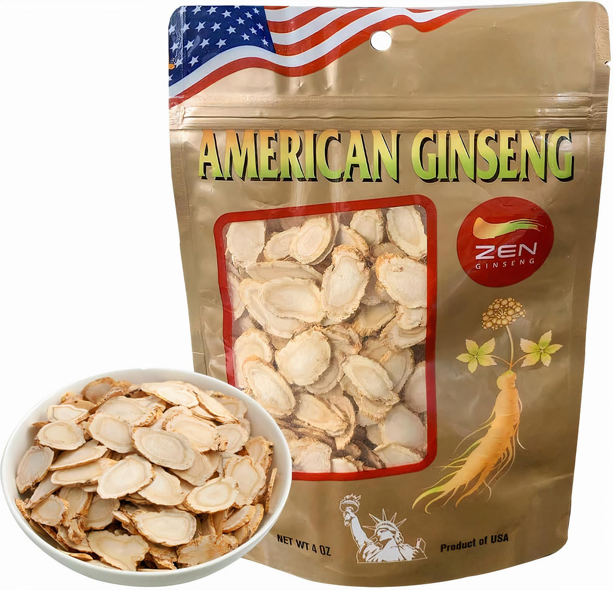 Zen Ginseng paquete frontal mostrando diseño y facilidad de uso