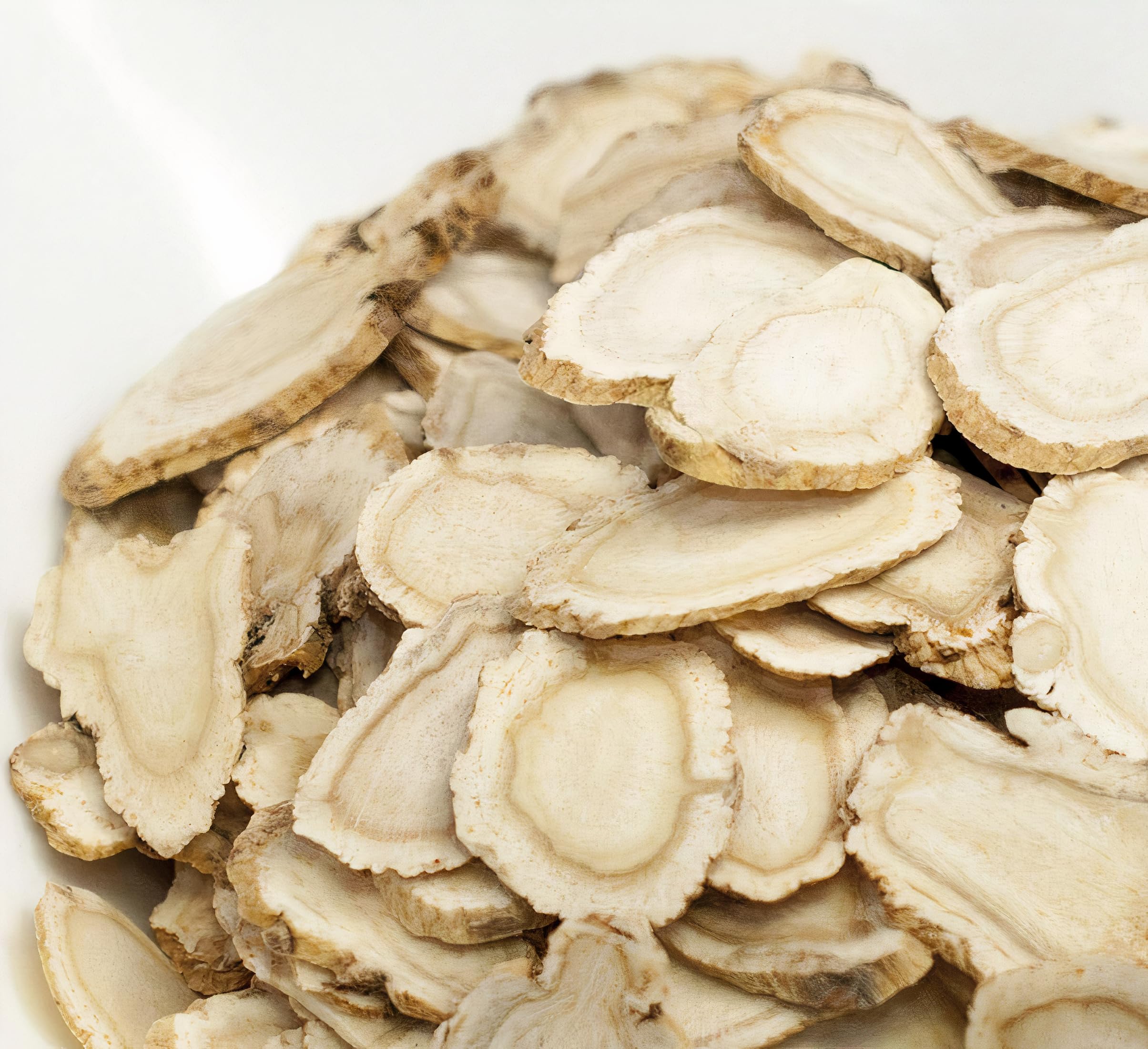 Zen Ginseng detalle de rebanadas que muestra textura y cortes finos