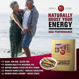 Zen Ginseng comparación de tamaño de raíz jumbo frente a una mano, claridad visual