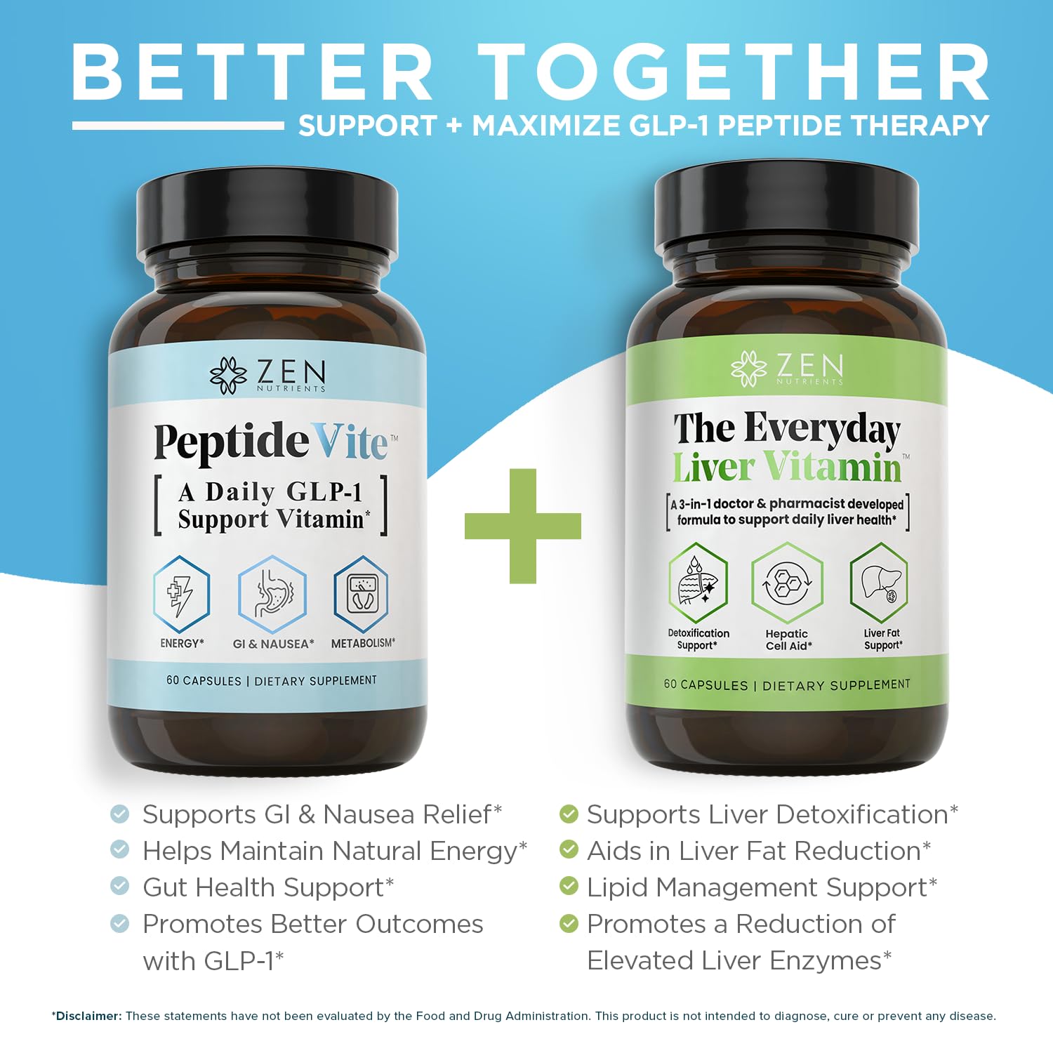 Zen Nutrients cápsula en la palma de una mano para mostrar tamaño real