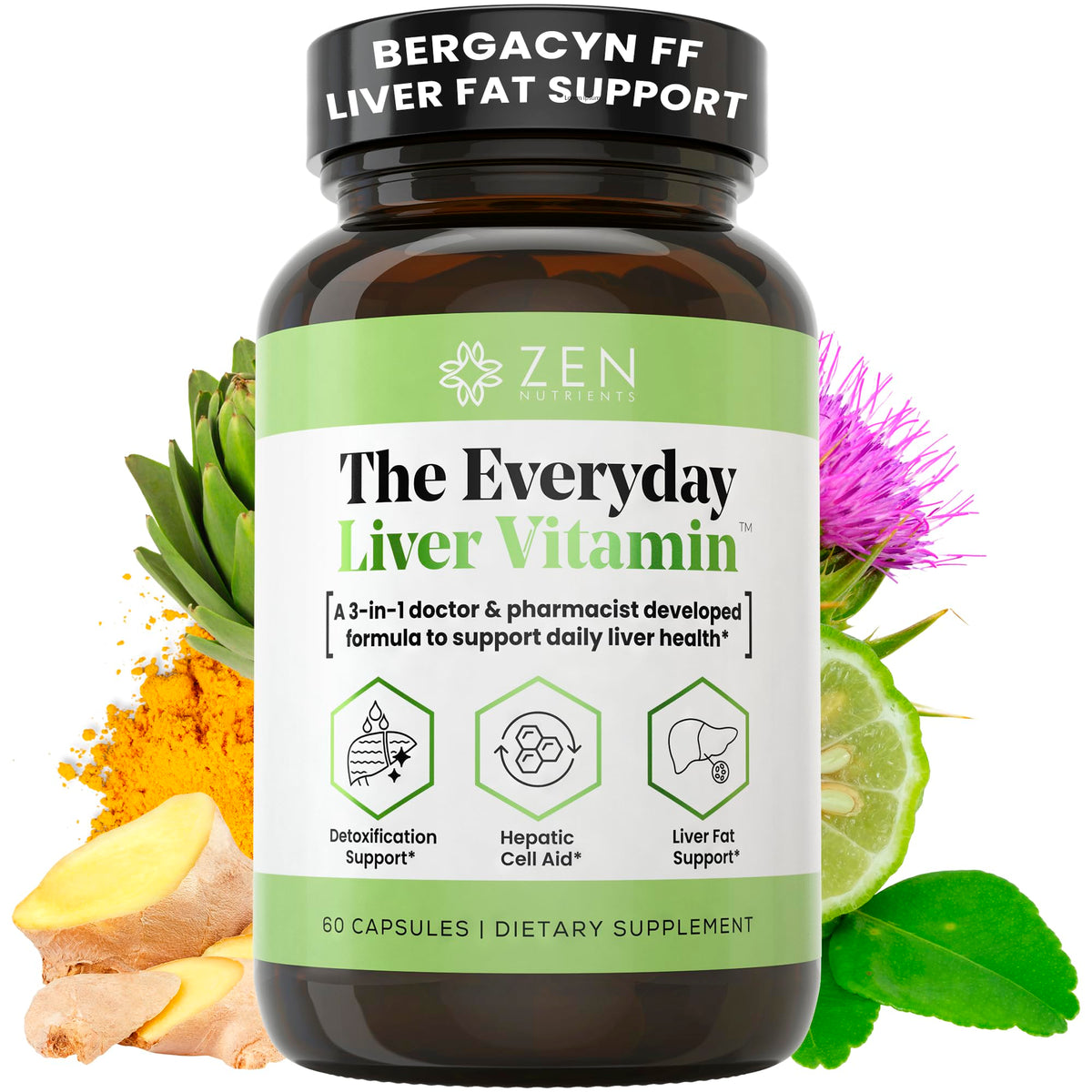 Zen Nutrients envase frontal mostrando etiqueta y beneficios claros