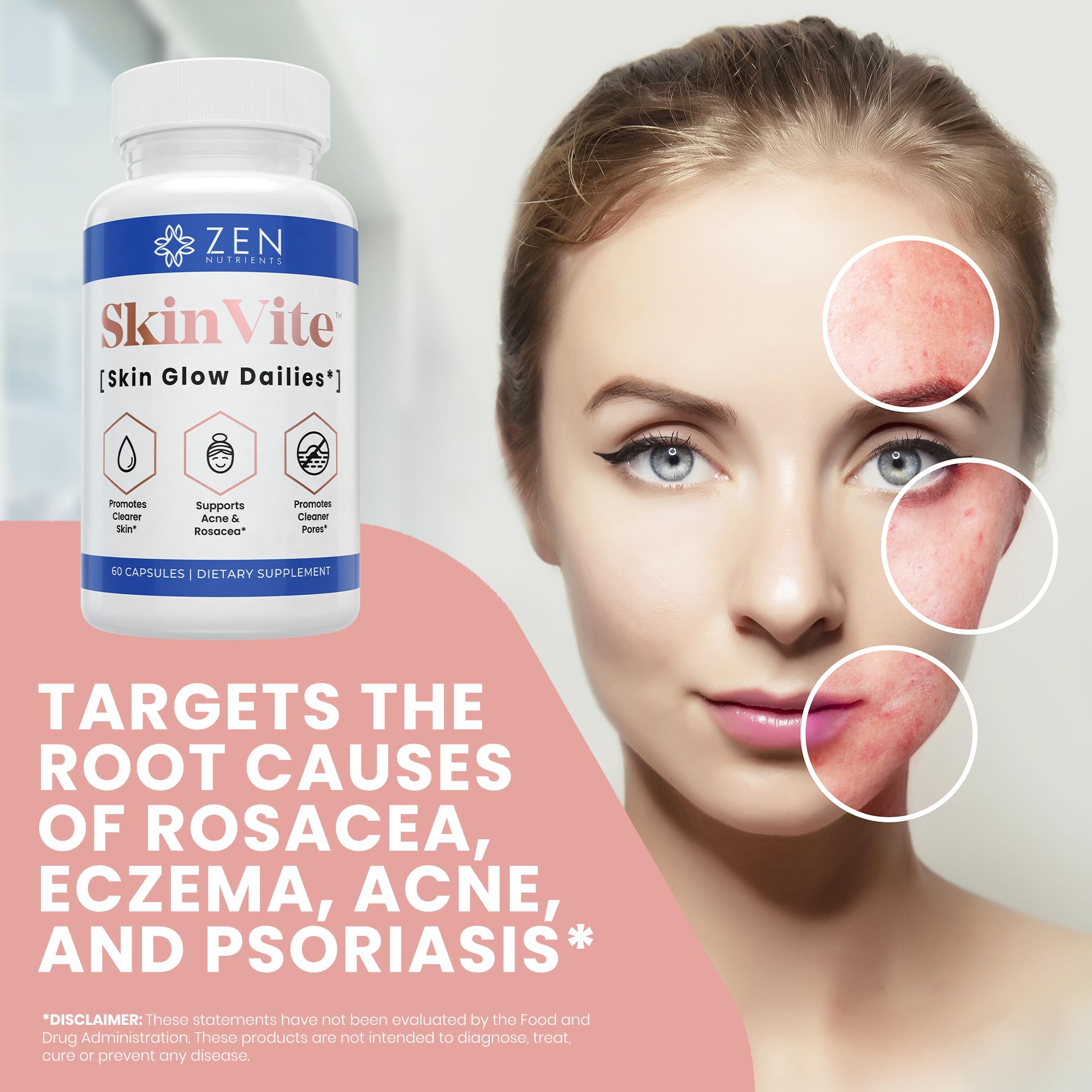 Zen Nutrients tableta SkinVite detalle de textura para fácil ingestión