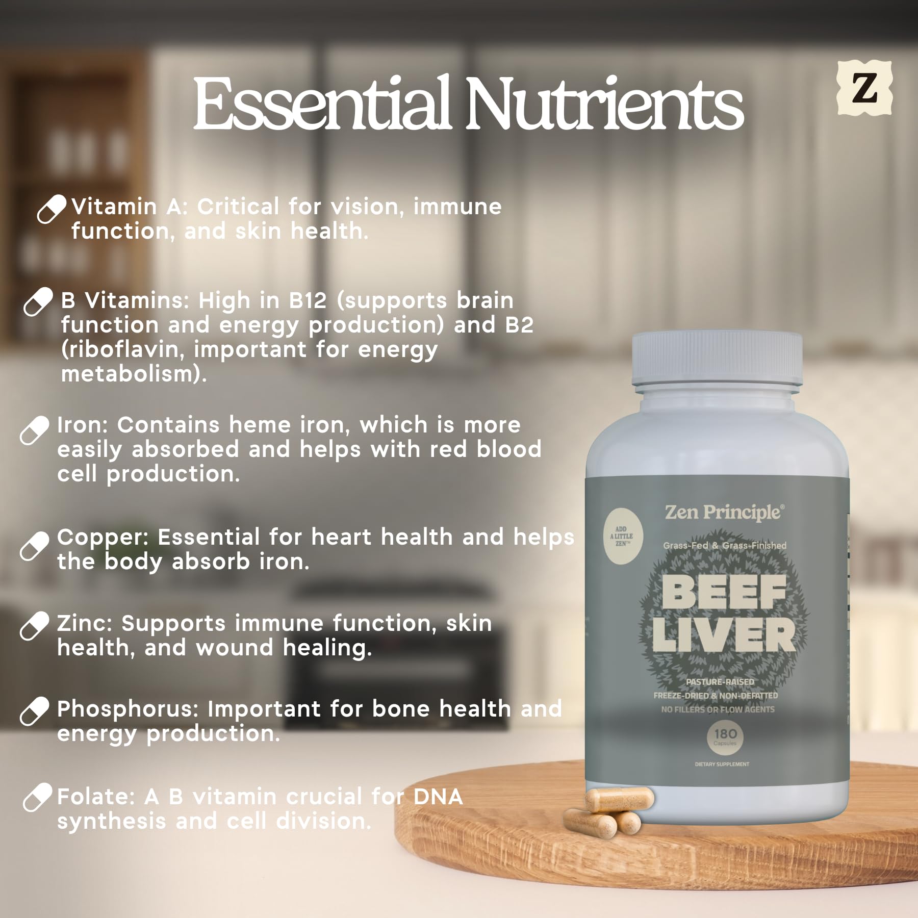 Zen Principle detalle de etiqueta con información nutricional clara