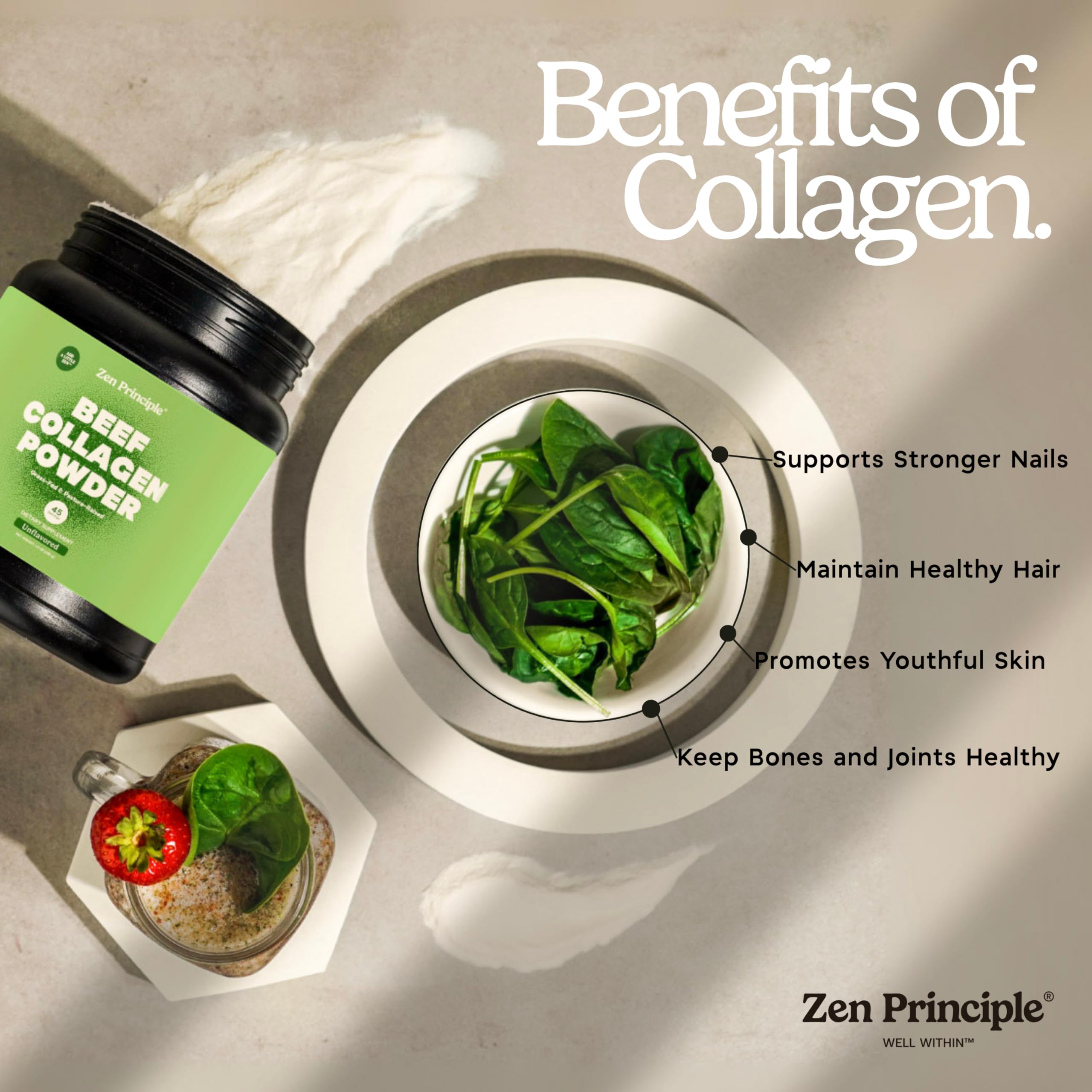 Zen Principle polvo mezclado en batido aportando proteína sin cambiar sabor