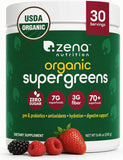 Zena Nutrition envase frontal mostrando etiqueta orgánica y porciones