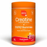 Zena Nutrition envase frontal de gominolas creatina, formato conveniente para llevar