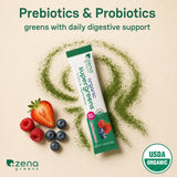 Zena Nutrition primeros planos de spirulina, chlorella y hongos funcionales