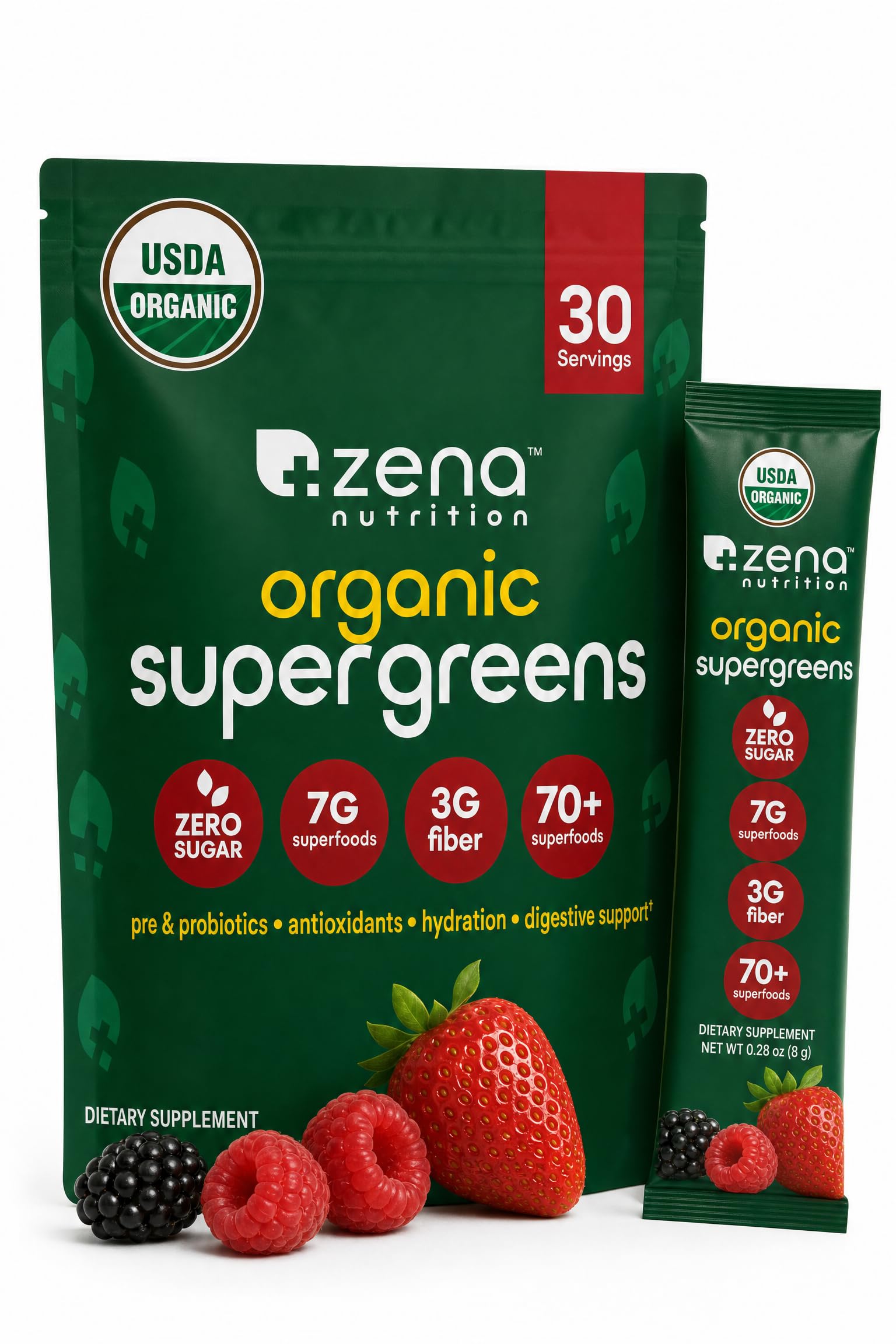 Zena Nutrition sobre frontal mostrando diseño y facilidad de transporte