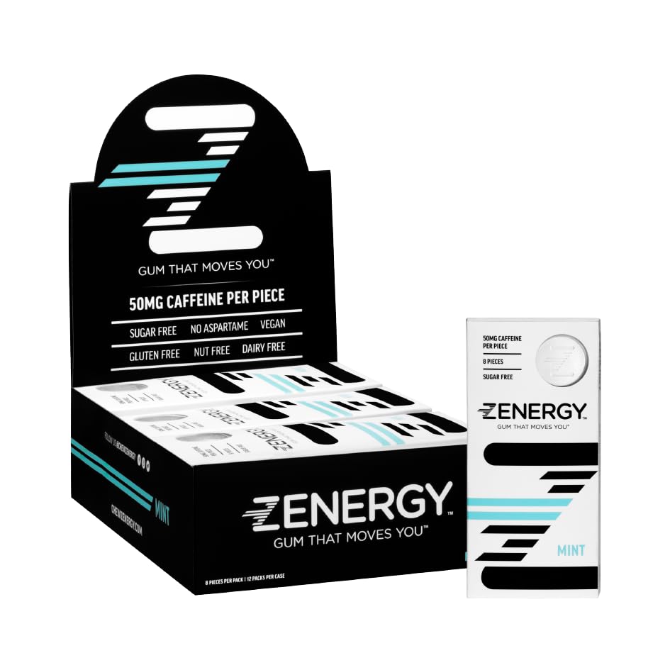 ZENERGY empaque frontal menta mostrando información clara y práctico tamaño