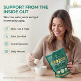 Zen Halal polvo mezclado en batido nutritivo mostrando versatilidad diaria