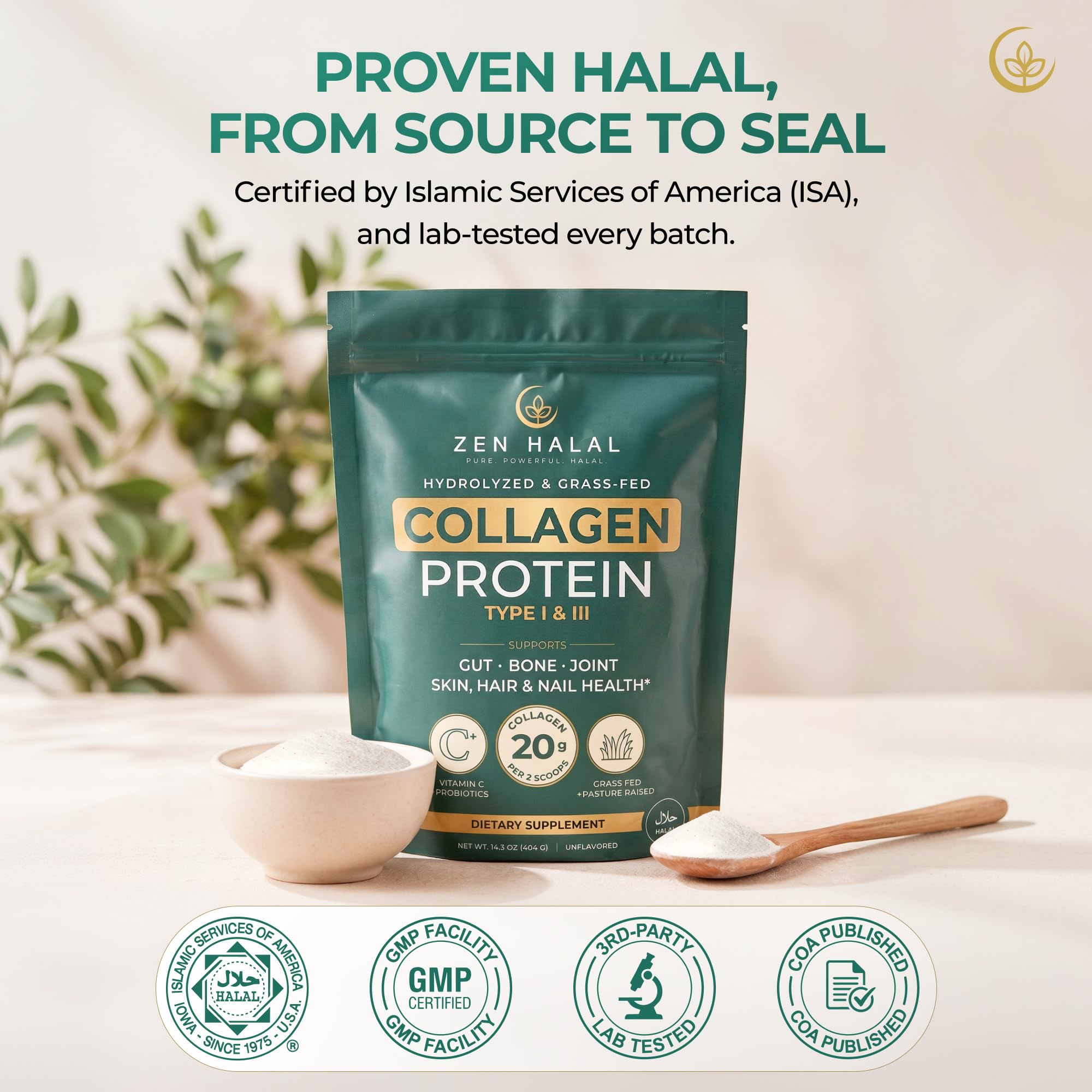 Zen Halal textura del polvo hidrolizado para mezcla rápida y disolución fácil