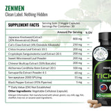 Zenmen detalle de textura de cápsula que sugiere calidad y formulación herbal