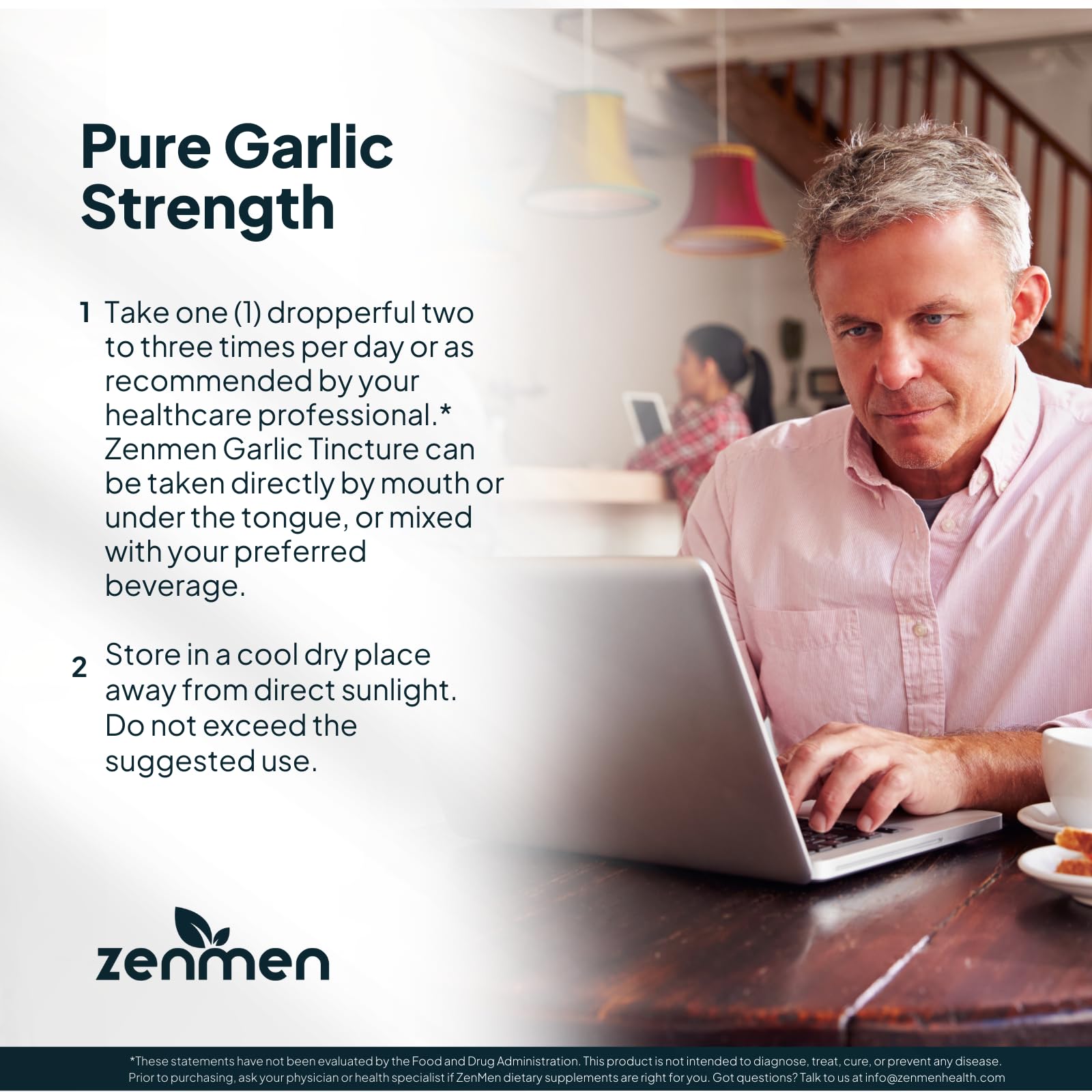Zenmen extracto gotas en vaso mezclado para consumo fácil y discreto