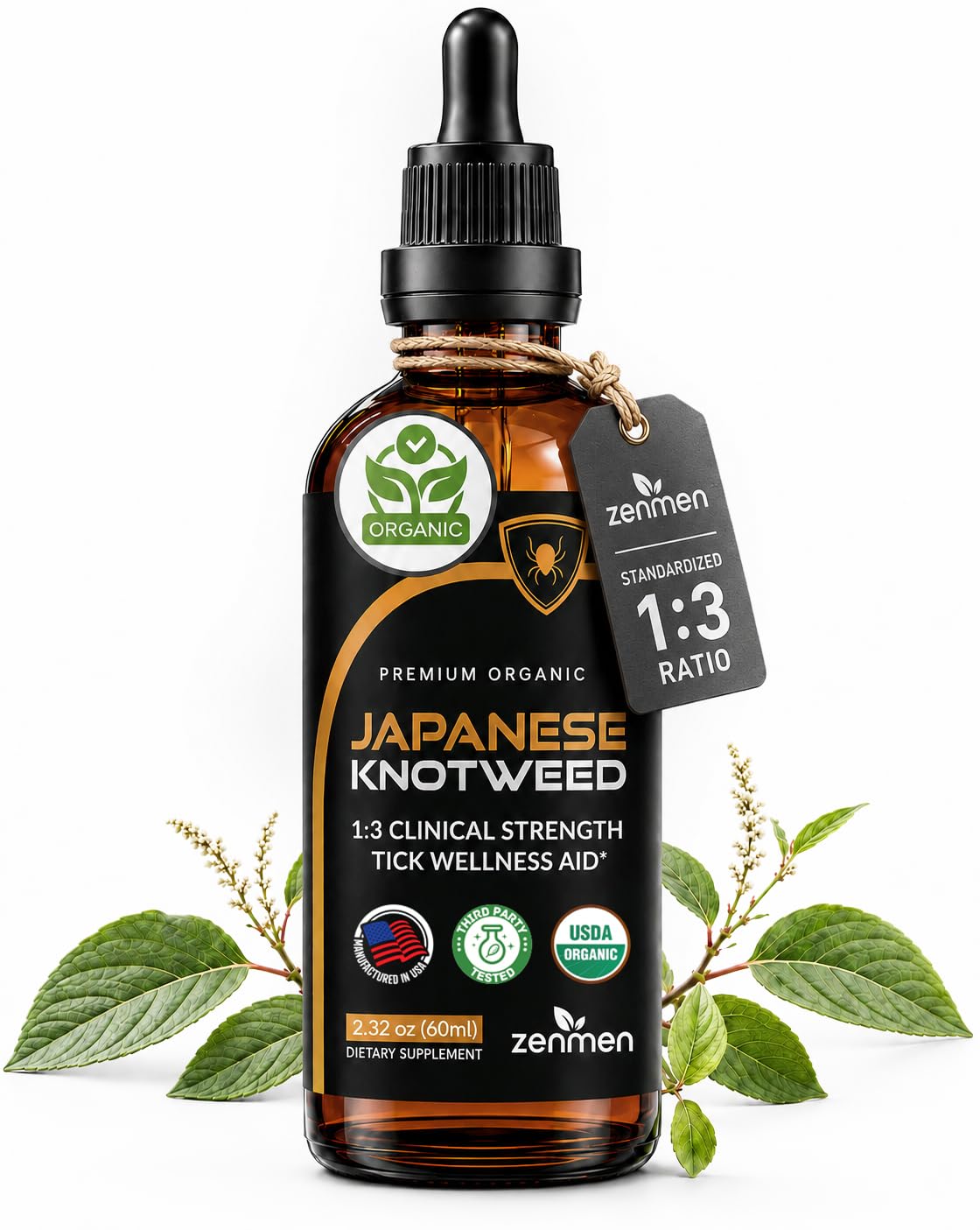 Zenmen vista frontal del frasco 60 ml mostrando etiqueta clara y beneficios