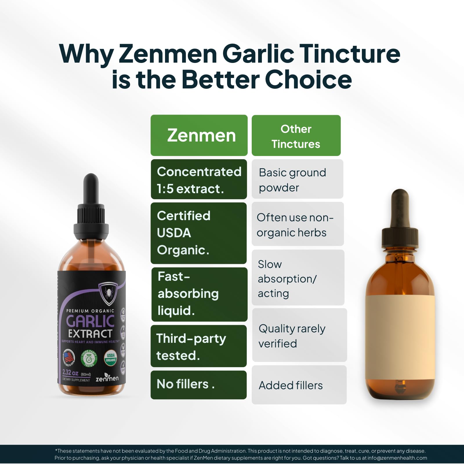 Zenmen ingredientes orgánicos ajo ilustrando pureza y origen vegetal
