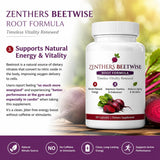 Remolacha fresca junto al envase Zenthers Beetwise ilustrando origen vegetal