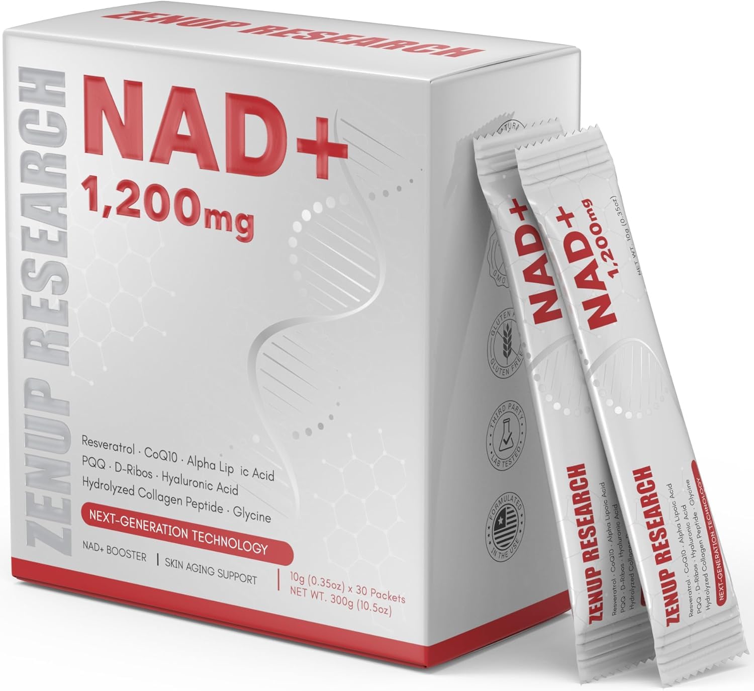 ZenUP frasco y caja frontal mostrando presentación portátil y dosificación