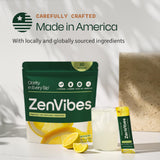 Zen Vibes vaso en uso mezclado con agua para enfoque y relajación
