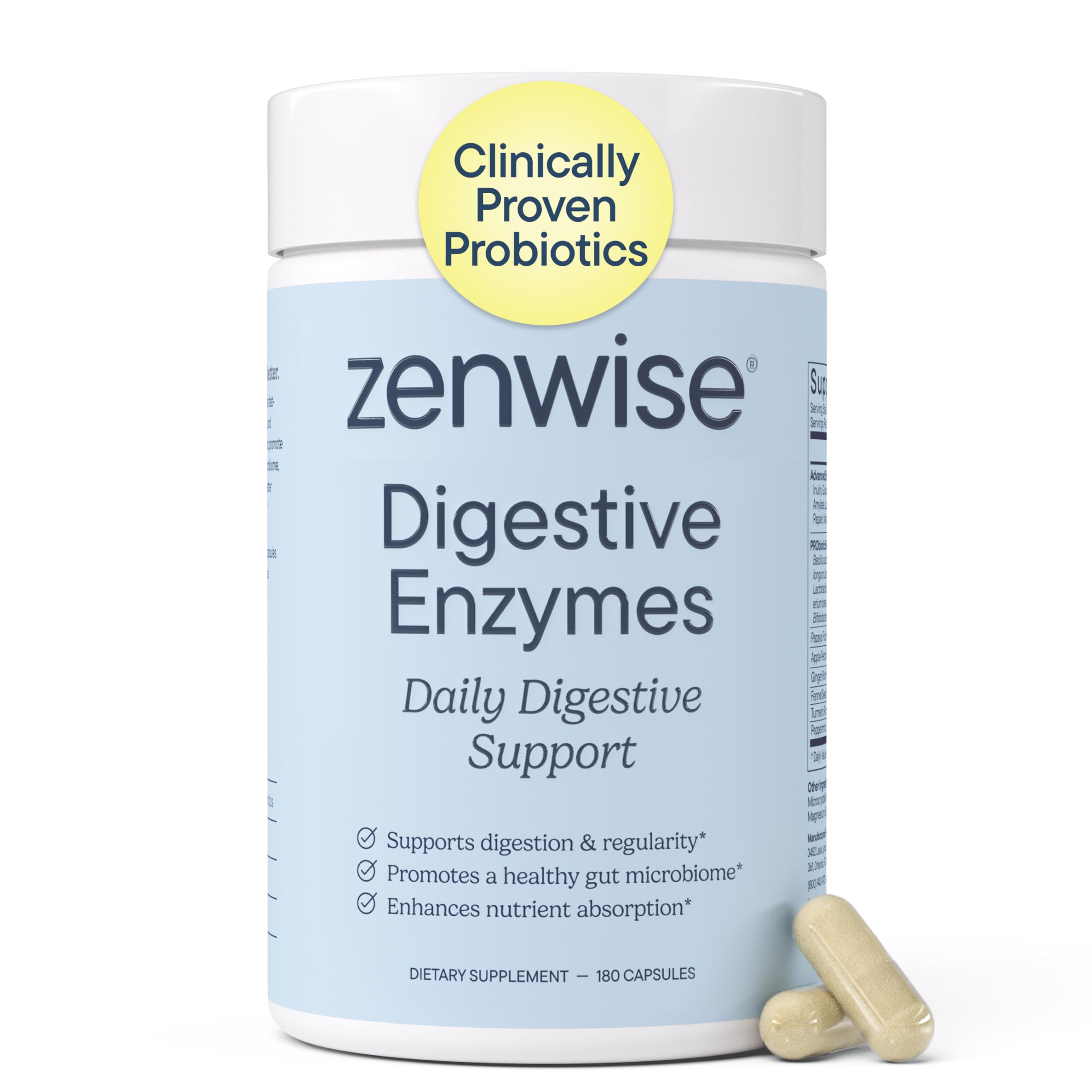 Zenwise Health frasco frontal mostrando el envase y beneficios claros