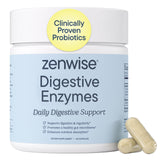 Zenwise Health frasco frontal mostrando etiqueta y beneficio digestivo