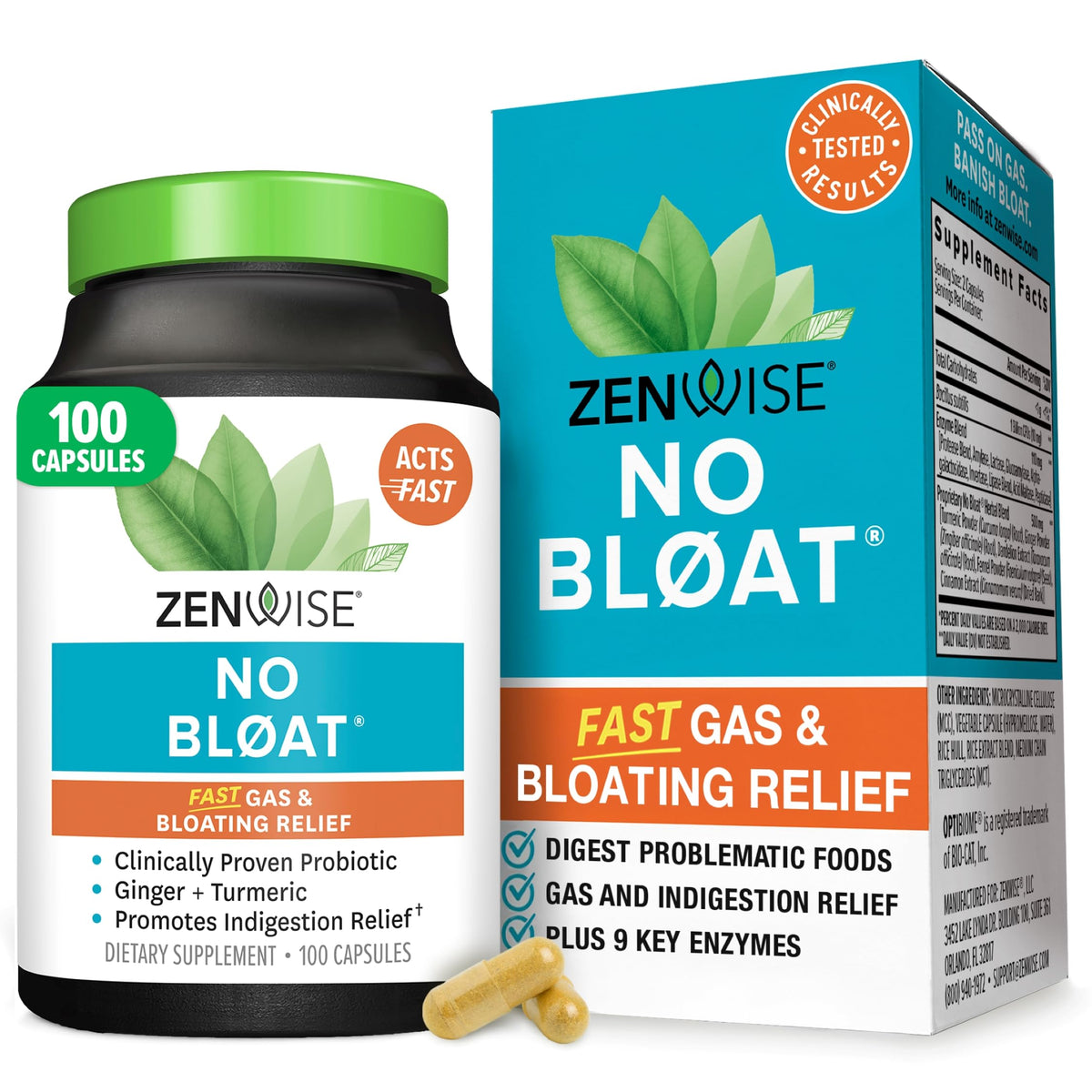 Zenwise Health botella frontal mostrando etiqueta y beneficios claros