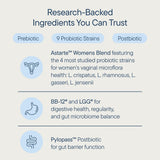 Zenwise Health lista de ingredientes y cepas destacadas en etiqueta