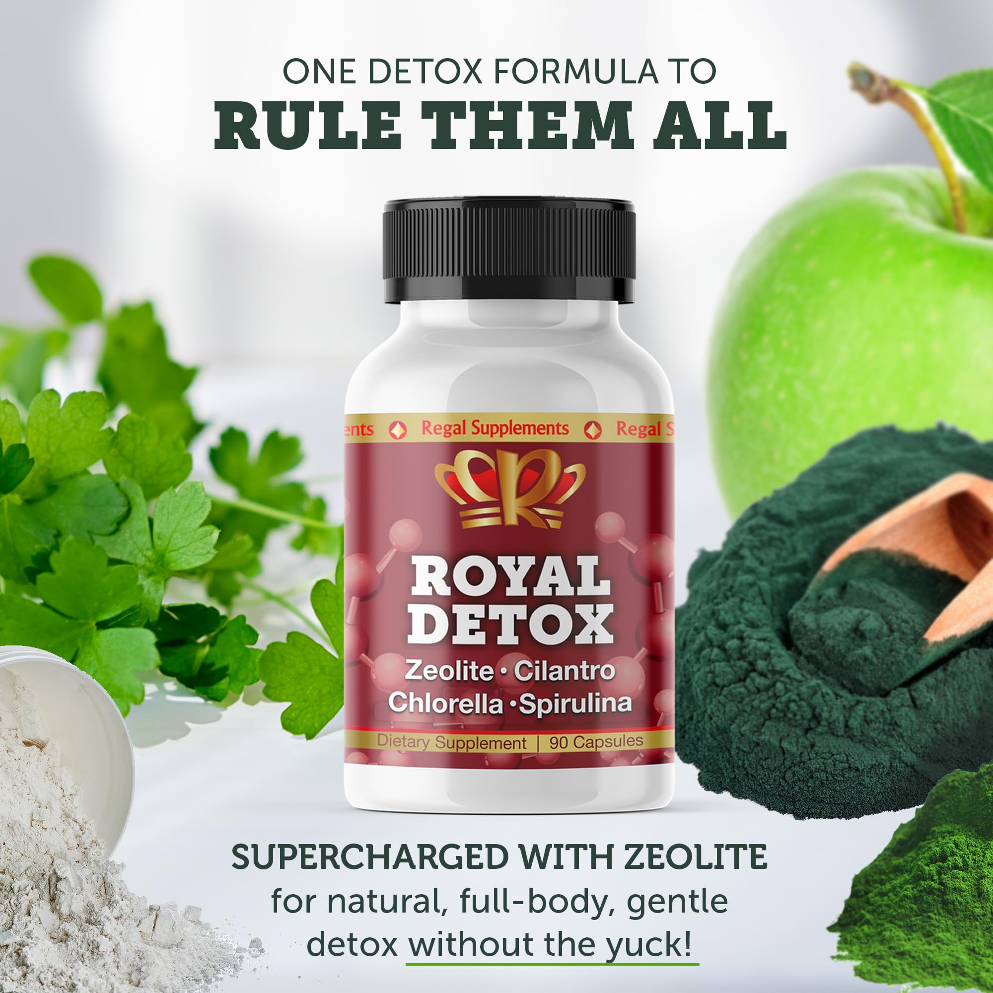 Zeo Health Royal Detox primer plano del polvo que muestra textura fina y pureza
