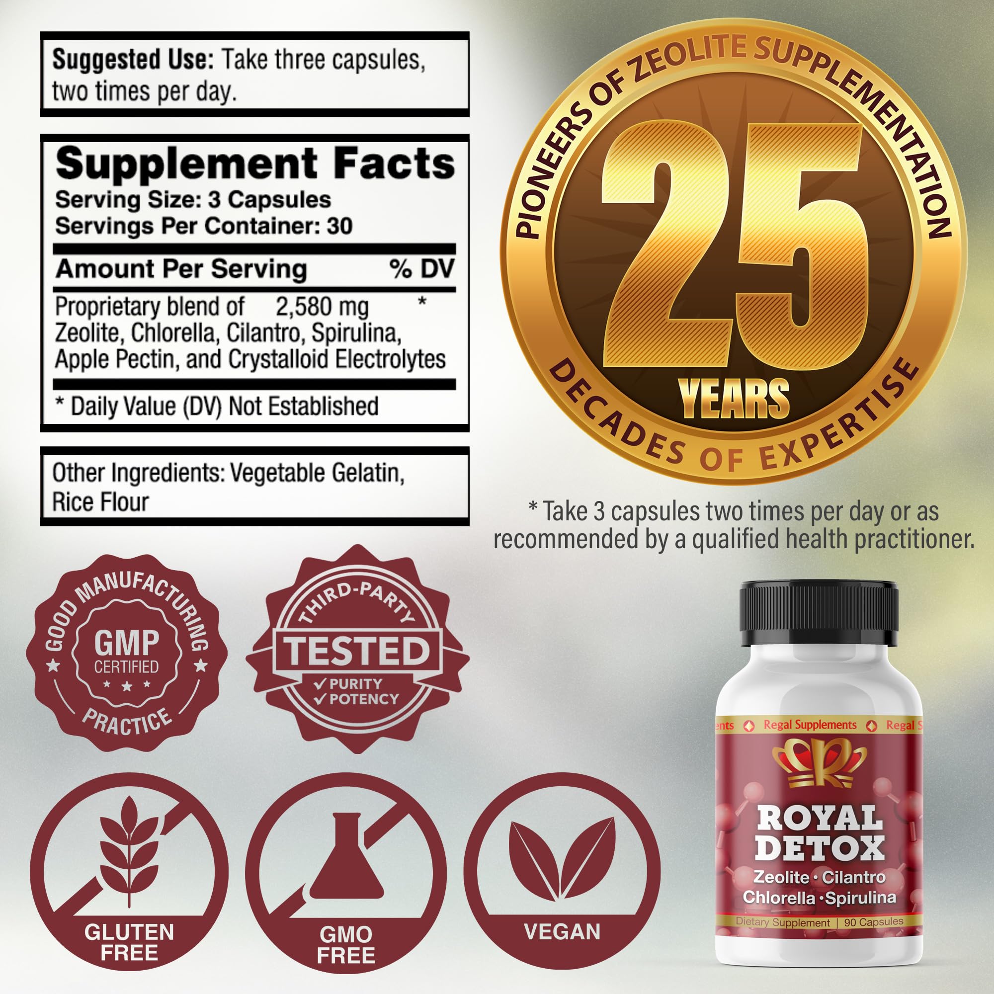 Zeo Health Royal Detox comparación de tamaño del bote para ver cantidad real